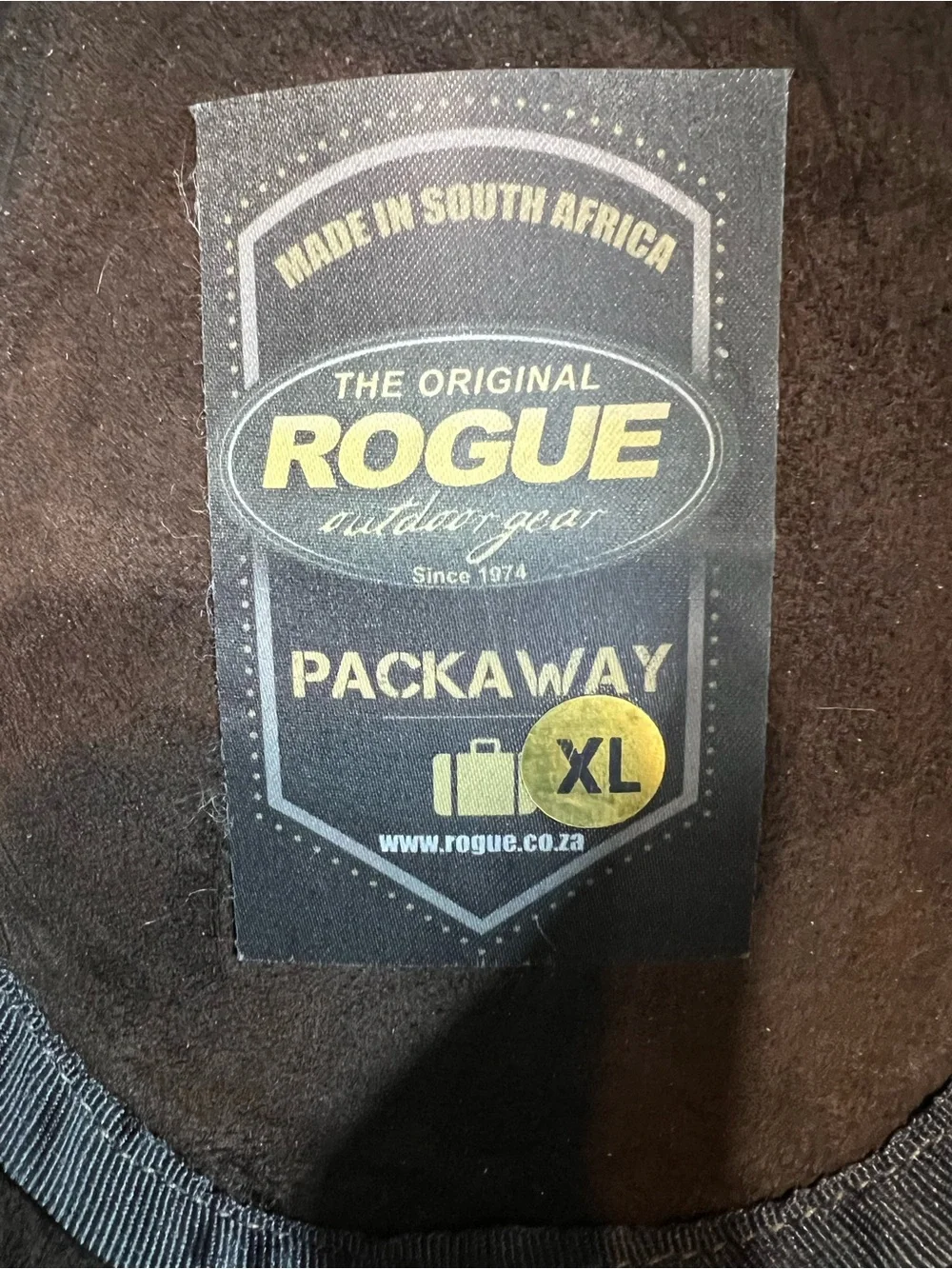 Rogue Men’s Hat Packable Packaway Style Solid Brown Oiled Leather xl